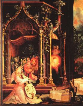 Matthias Grunewald : Detail of Celebrating Angels The Isenheimer Altarpiece